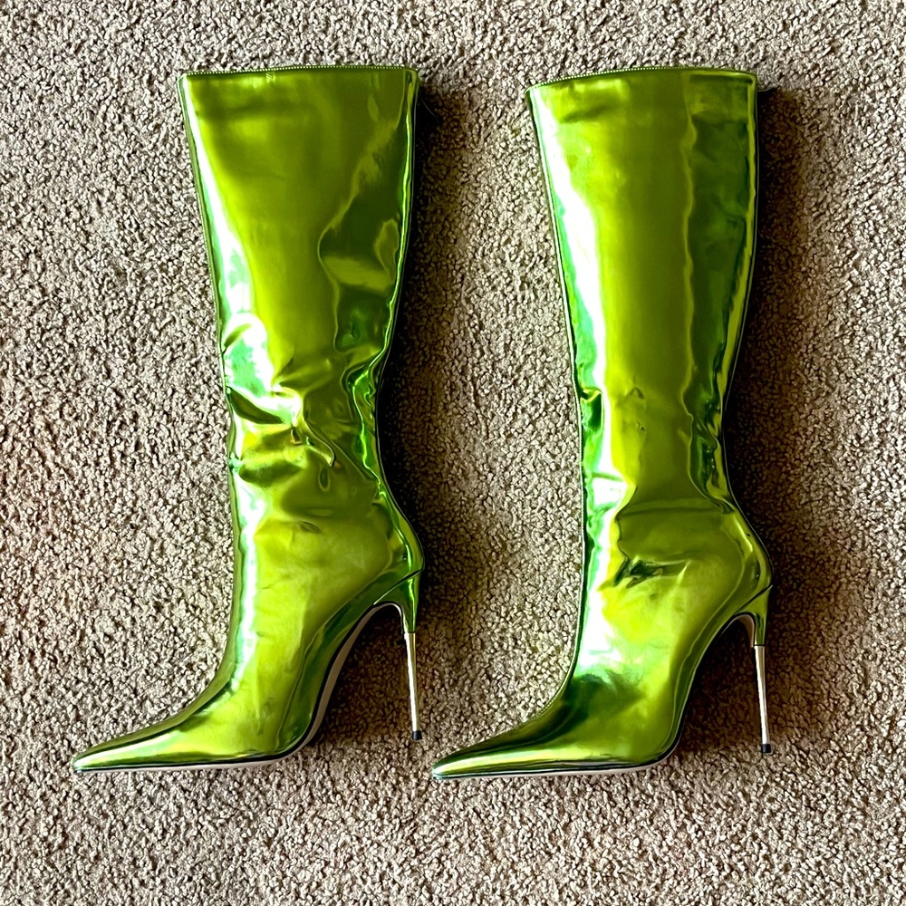 Up2Step Green Metallic Boots